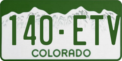 CO license plate 140ETV