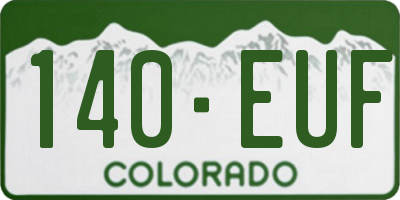CO license plate 140EUF