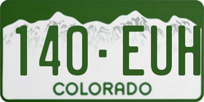 CO license plate 140EUH