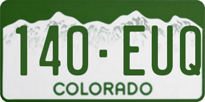 CO license plate 140EUQ