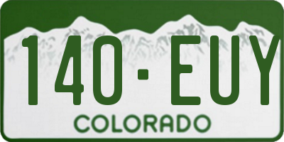 CO license plate 140EUY