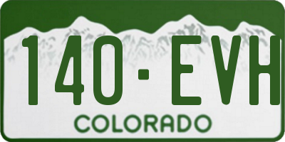 CO license plate 140EVH