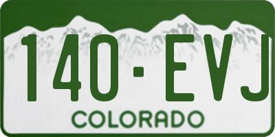CO license plate 140EVJ