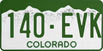 CO license plate 140EVK