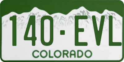 CO license plate 140EVL