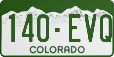 CO license plate 140EVQ