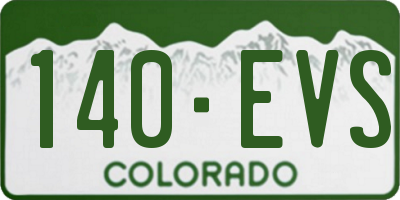 CO license plate 140EVS
