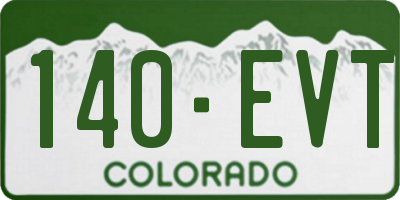 CO license plate 140EVT