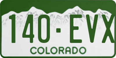CO license plate 140EVX