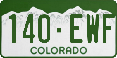 CO license plate 140EWF