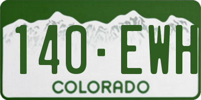 CO license plate 140EWH