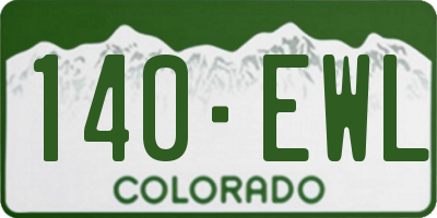 CO license plate 140EWL