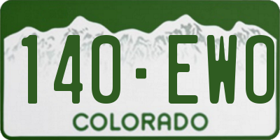CO license plate 140EWO