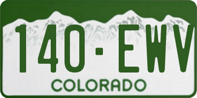 CO license plate 140EWV