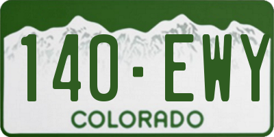 CO license plate 140EWY