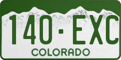 CO license plate 140EXC