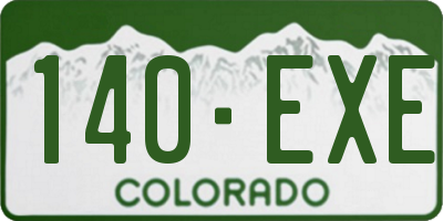 CO license plate 140EXE