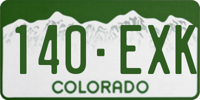 CO license plate 140EXK