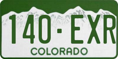 CO license plate 140EXR
