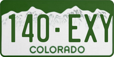CO license plate 140EXY