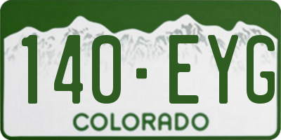 CO license plate 140EYG