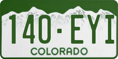 CO license plate 140EYI