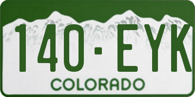 CO license plate 140EYK