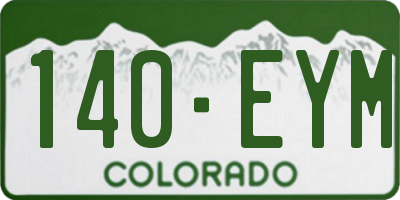 CO license plate 140EYM
