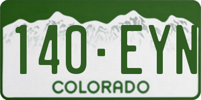 CO license plate 140EYN