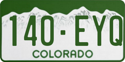 CO license plate 140EYQ