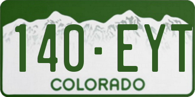CO license plate 140EYT