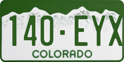 CO license plate 140EYX