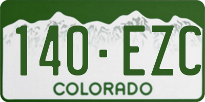 CO license plate 140EZC
