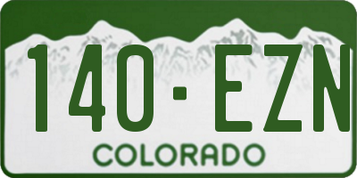 CO license plate 140EZN