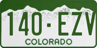 CO license plate 140EZV