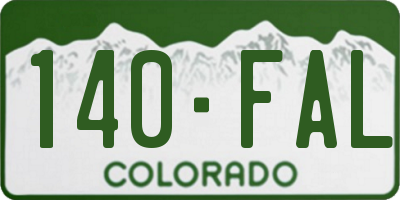 CO license plate 140FAL