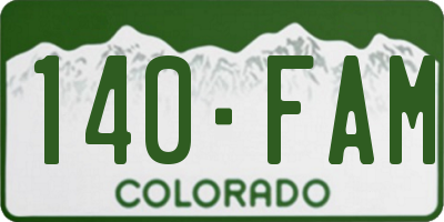 CO license plate 140FAM