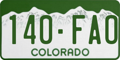 CO license plate 140FAO