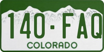 CO license plate 140FAQ