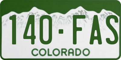 CO license plate 140FAS