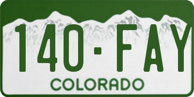 CO license plate 140FAY