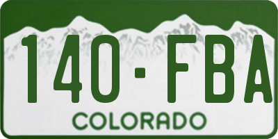 CO license plate 140FBA