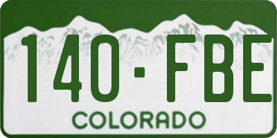 CO license plate 140FBE