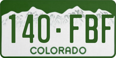 CO license plate 140FBF