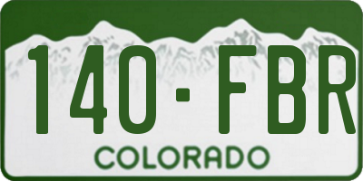 CO license plate 140FBR
