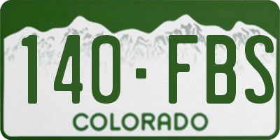 CO license plate 140FBS