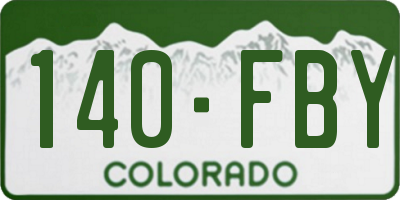 CO license plate 140FBY
