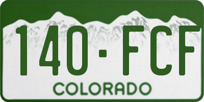 CO license plate 140FCF