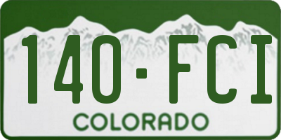 CO license plate 140FCI