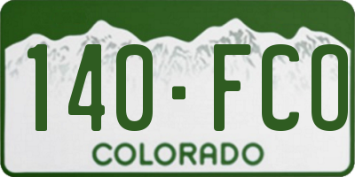CO license plate 140FCO